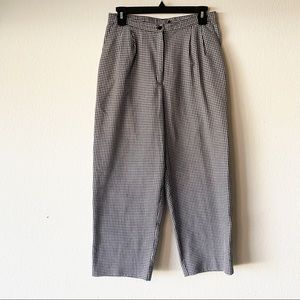 Vintage Gingham High-waisted  Pants